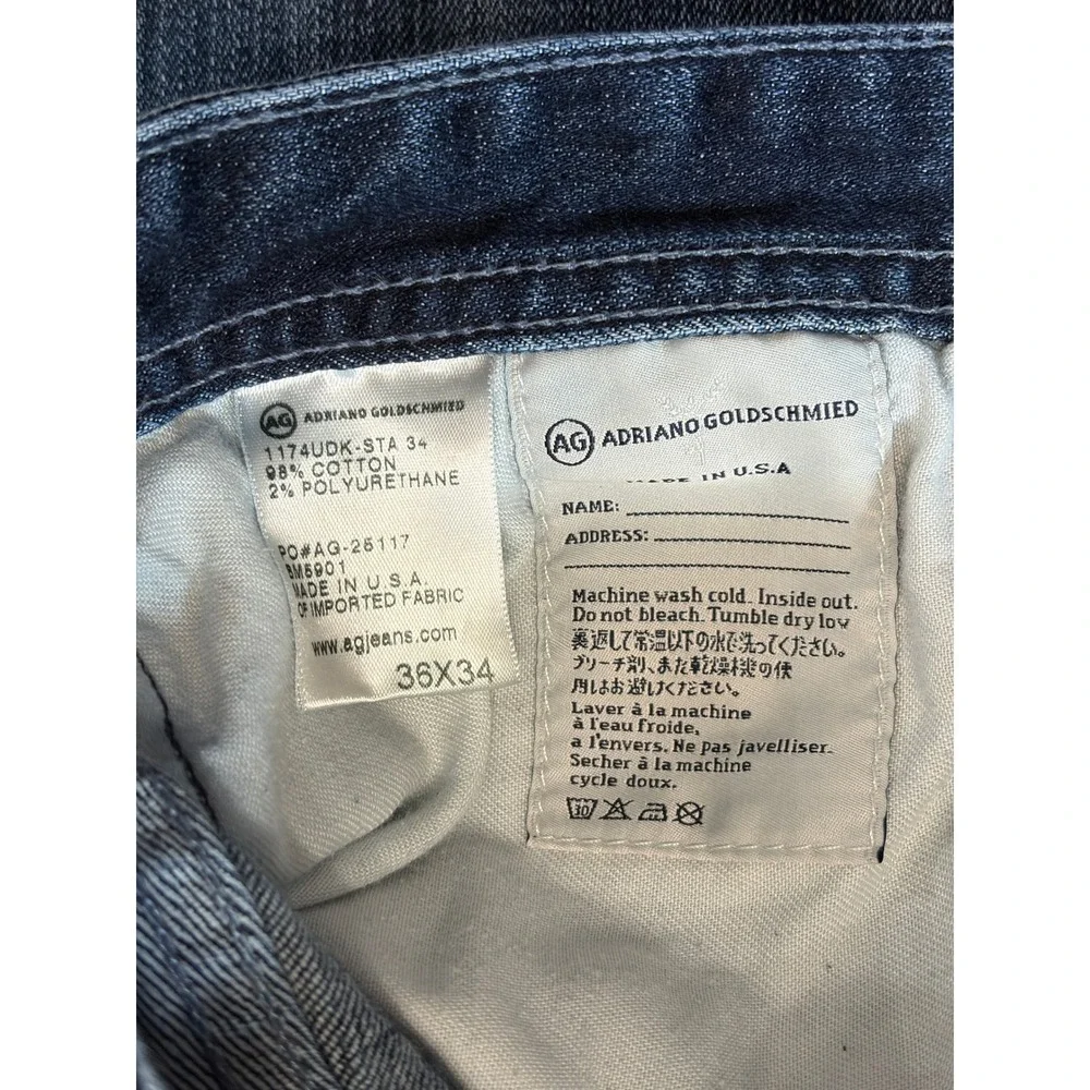 AG Adriano Goldschmied The Graduate Tailored Leg Dark Wash Jeans Mens 36x30